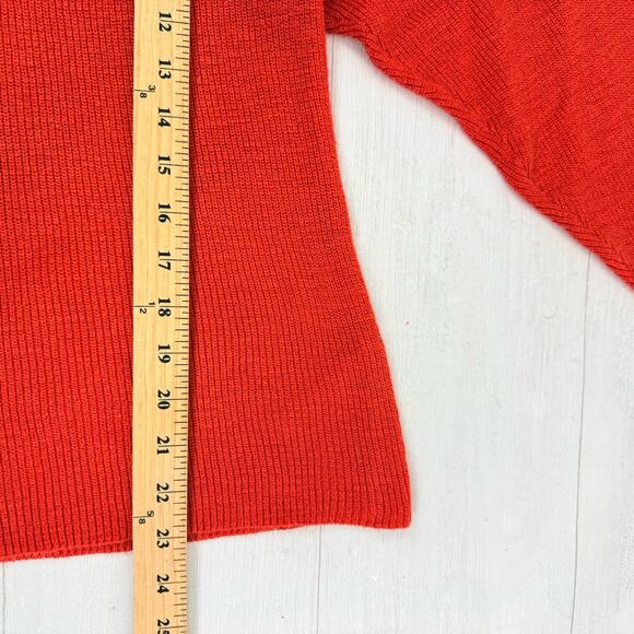 Free People Malibu‎ Surf Sweater XS Oversized Red Orange Fall Slouchy Relaxed - Picture 15 of 16